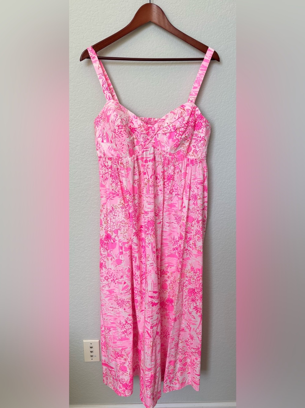 Lilly Pulitzer Pink Floral Sleep Chemise in Hot Pink & Light Pink